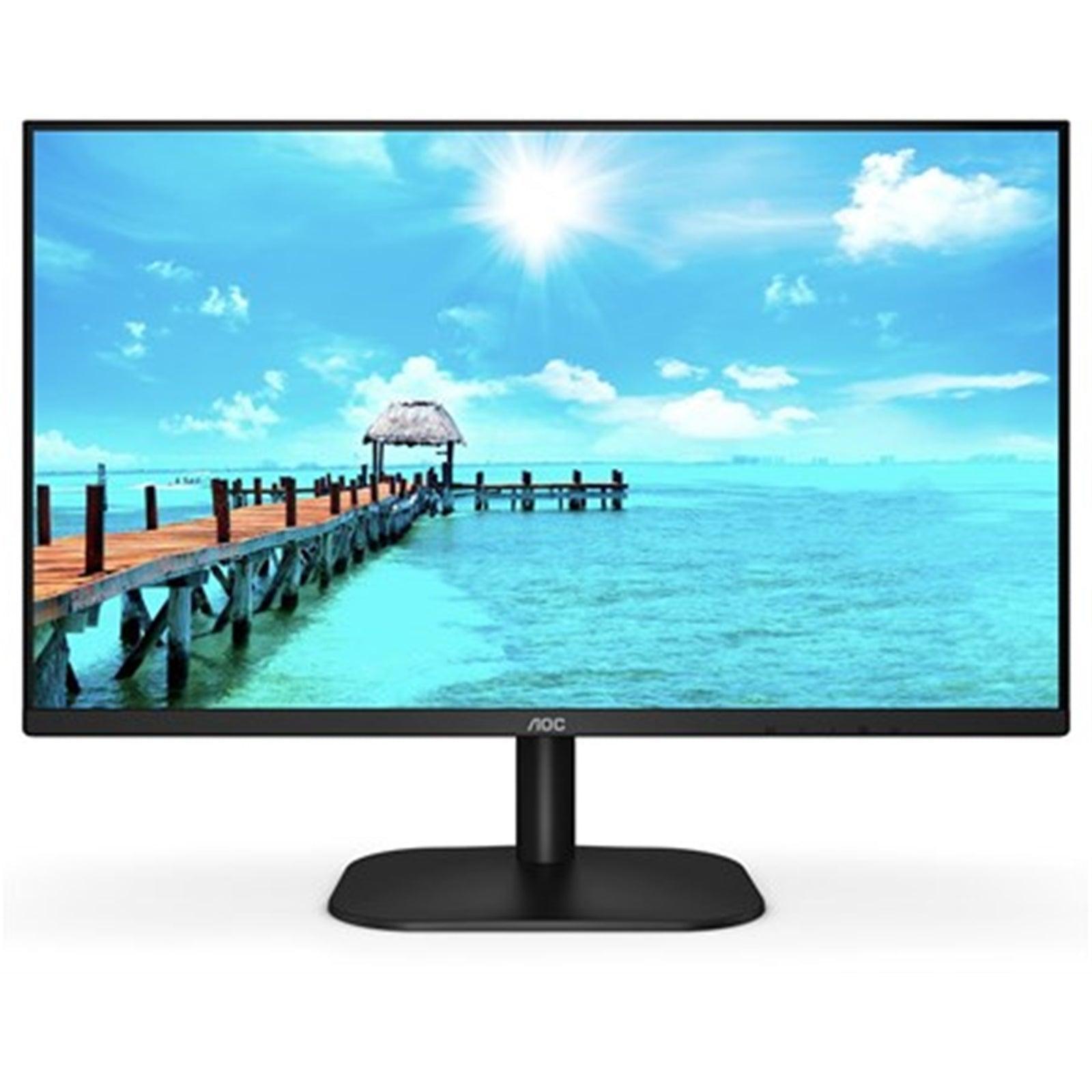 AOC 24B2XDAM 23.8" Monitor, Full HD, Widescreen, DVI, VGA, HDMI, 4ms, 75Hz, inc Speakers, Frameless, VESA-PCR Business Solutions Ltd